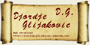Đorđe Glijaković vizit kartica